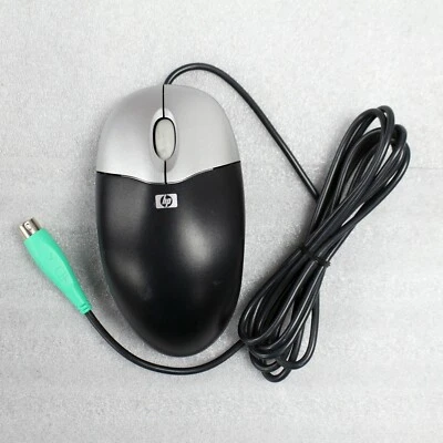 Genuine HP M-SBF96 Silver/Black Three Button PS/2 Optical Scroll Wheel Mouse - Image 1 of 3
