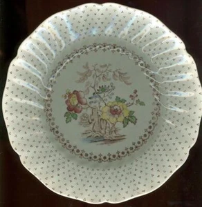 Royal Doulton China Grantham Luncheon Plate Brown Flowers Vintage Dinnerware - Picture 1 of 2