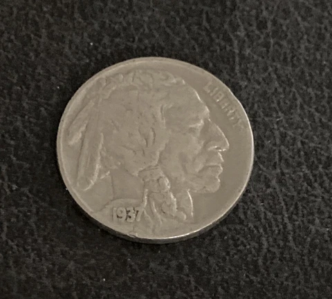 1937 Nickel -Error Filled Dye Cover