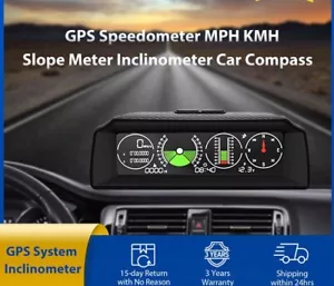 S90 Car Inclinometer 4x4 GPS Speed HUD MPH KMH Slope Meter Off-road Compass - Picture 1 of 6