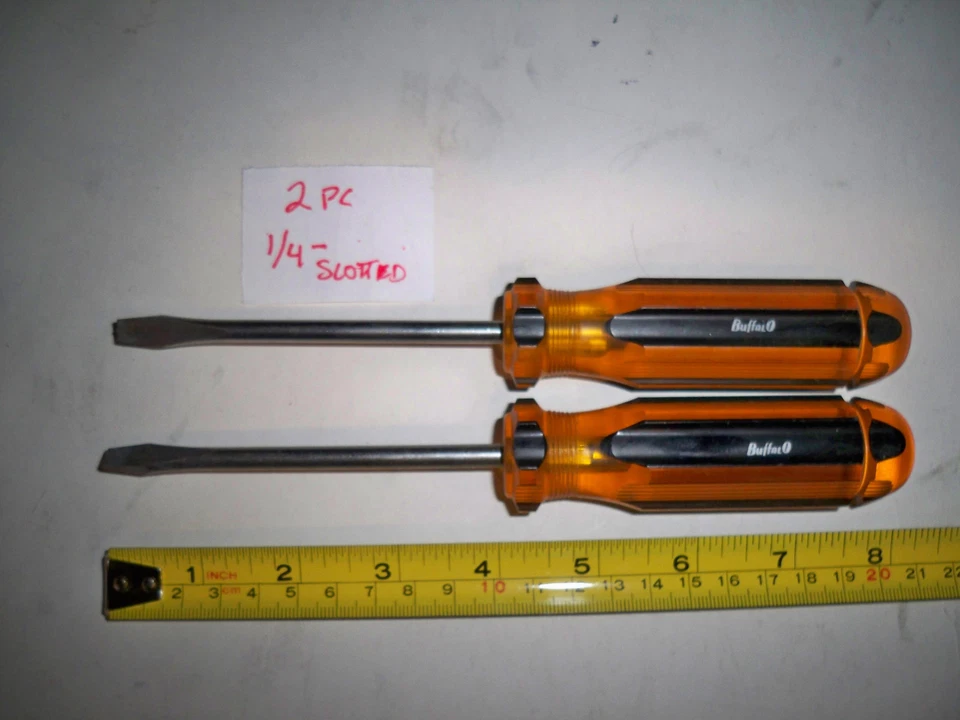NOS   2pc  BUFFALO SCREWDRIVERS CHROME VANADIUM  MAGNETIC TIP  SCREWDRIVER - Image 1 of 1