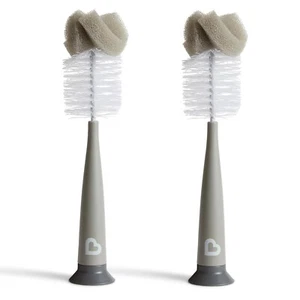 Munchkin® Sponge™ Bottle Brush, Modern Design, 2 Pack, Grey - Picture 1 of 6