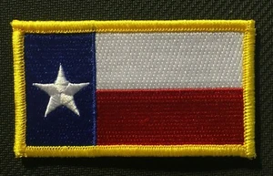 TEXAS STATE FLAG PATCH EMBROIDERED IRON ON LONE STAR TX REPUBLIC applique 3.5"  - Picture 1 of 2