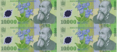 ROMANIA - P112 - 10.000 Lei POLYMER UNCUT SHEET Ghizari - ONLY 2000 ISSUED - UNC Cover