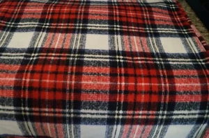 Anti-Pill Plush Fleece Traditional Distressed Plaid - 1 yard 36" x 58" Multiples - Picture 1 of 4