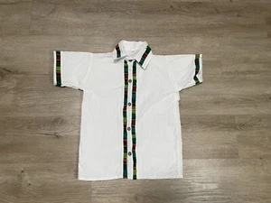 Mexican Linen Blend Youth Boys Sz 6-8 Years White Guayabera Casual Button Shirt - Picture 1 of 5