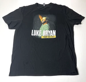 Camiseta Oficial 2022 Luke Bryan Farm Tour Música Country Negra Adulto 2XL - Imagen 1 de 5