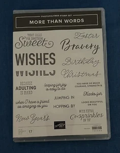 Stampin Up! MORE THAN WORDS • 17 Photopolymer Stamps 150069 NEW - Picture 1 of 2