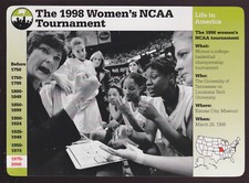 1998 WOMEN'S NCAA TOURNAMENT Pat Summitt Tennessee GROLIER STORY OF AMERICA CARD