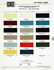 1969 PONTIAC BONNEVILLE CATALINA GTO GRAND PRIX FIREBIRD WAGONS PAINT CHIPS R-M - Picture 1 of 1