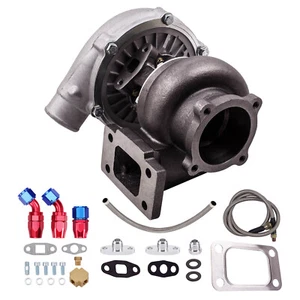 GT30 GT3037 GT3076 Turbo for 2.5L-3.0L Water Cooled + T3 T4 Oil Feed Line Kit - Picture 1 of 9
