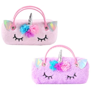 2 Pcs Unicorn Glasses Case Childrens Pouch Travel Miss Sunglasses Storage - Picture 1 of 12
