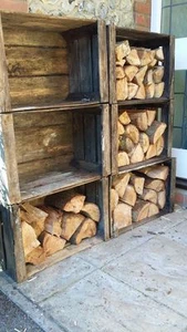 VINTAGE WOODEN APPLE FRUIT CRATES X 6 Log Store | Timber Store | Wood Burner * - Picture 1 of 6