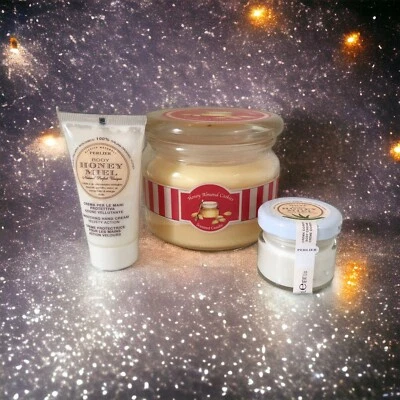 Perlier HONEY Hand & Body Creams + Honey Almond Cookies Scented Candle Gift Set - Image 1 of 4