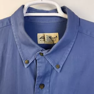 Camicia Eddie Bauer uomo XL blu cotone peso medio bottoni davanti casual outdoor - Foto 1 di 10