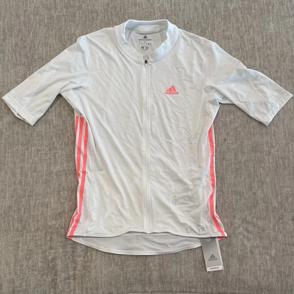 ADIDAS MENS SZ M THE SHORT SLEEVE CYCLING JERSEY WHITE HB0534