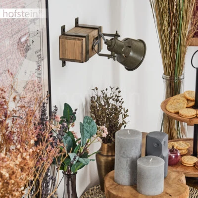 Wohn Schlaf Zimmer Raum Beleuchtung Vintage Holz Wand Leuchte Lampe Industrial - Bild 1 von 4