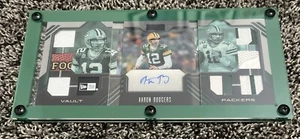 2022 LIBRO DE JUGADAS PANINI AARON RODGERS TRIPLE FOLLETO AUTOMÁTICO 8/10 SSP - Imagen 1 de 2