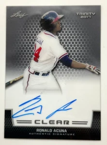 Leaf Trinity Clear 2017, autógrafo de novato Ronald Acuña #CA-RA1, raro - Imagen 1 de 2