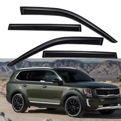 Tape-on Window Visors Sun Rain Guards Vent Shade For 2020-2024 Kia Telluride  Foto 1 de 4