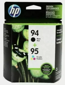 HP 94 Black & HP 95 Tricolor Ink Cartridge C9354FN - C8765WN & C8766WN Foil Pack - Picture 1 of 12