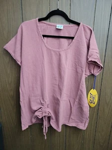 Top Oh My Gauze Ana talla 1 flor color rojo 100 % algodón - Imagen 1 de 5