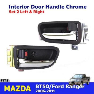 Interior Door Handle Black Pair Fits Mazda BT-50 Ford Ranger Pickup 2006-11 P1 Foto 1 de 4
