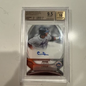 2010 Bowman Sterling Auto RC Cesar Puello BGS 9.5 Gem Mint - Picture 1 of 1