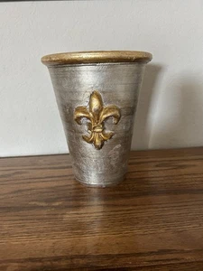 Vintage Vietri Italian Made Ceramic Hand Painted Fleur De Lis Planter - Picture 1 of 11