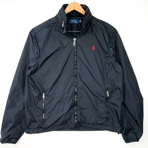 Polo Ralph Lauren Windbreaker Nylon Jacke Packable Hooded Herren Große L Schwarz - Bild 1 von 6