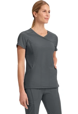 Pewter Cherokee Scrubs Infinity Mock Wrap Top 2625A PWPS Antimicrobial - Image 1 of 4