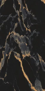 Bodenfliese Feinsteinzeug Marquina Gold 120 x 240 cm schwarz  Bodenfliese - Bild 1 von 2