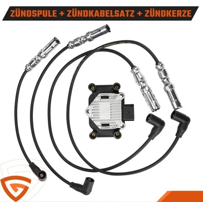 ZÜNDSPULE + 4X ZÜNDLEITUNGSSATZ ZÜNDKABEL FÜR VW LUPO 1.0 POLO 6N 1.4 032905106D - Bild 1 von 4