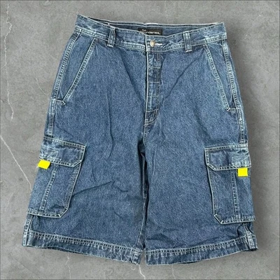 Pantalones Cortos de Jean No Boundaries Para Hombres 32 Azul Y2K Años 90 Sueltos Carga Utilidad Pierna Ancha Jnco Foto 1 de 4