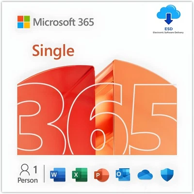 Microsoft 365 Single | Office | 1 Nutzer (5 Geräte)| 1 Jahr | Code per eMail|ESD - Bild 1 von 3
