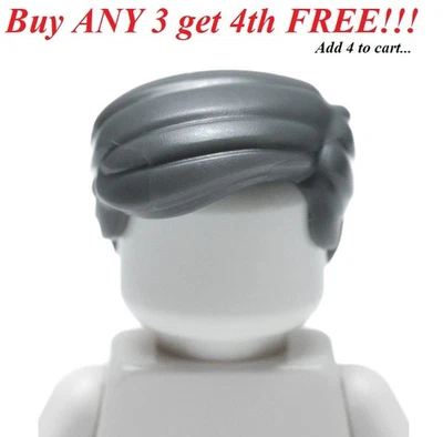 ☀️全新乐高迷你头发男性男孩梳子侧身深蓝色灰色 — 第 1/4 张图片