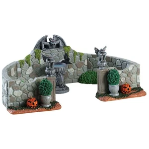Lemax Spooky Town Halloween Village Grey Gargoyle Gardens Set of 6 83350 - Picture 1 of 4
