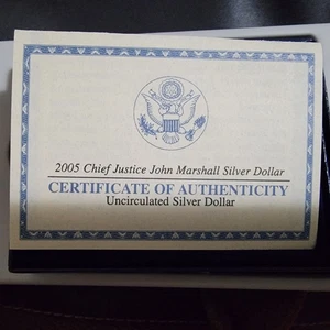 2005 P Chief Justice John Marshall Commemorative Silver Dollar - Picture 1 of 3