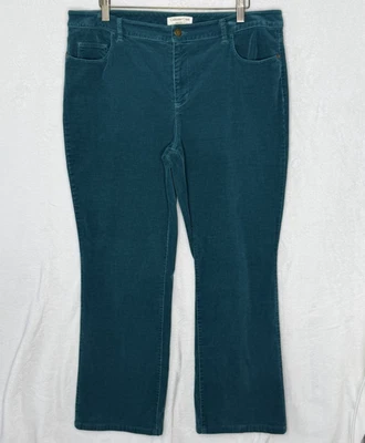 Pantalones de pana para mujer Coldwater Creek verde azulado corte bota elásticos talla 10 ajuste natural Foto 1 de 4