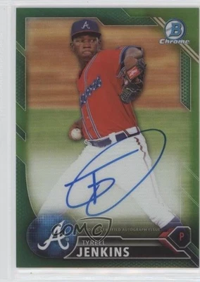 2016 Bowman Chrome Prospects Green Refractor /99 Tyrell Jenkins Rookie Auto RC - Image 1 of 2