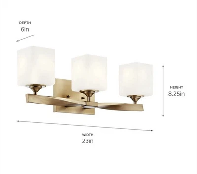 Luz de tocador de baño Kichler 55002 Marette 3 luces 23" W - bronce Foto 1 de 4