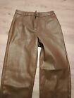PRIMARK Brown Faux Leather Trousers. Size 12 Express Shipping 