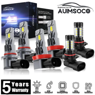 Kit combinado de faros LED bombilla antiniebla de haz alto bajo para Toyota Tundra 2007-2013 Foto 1 de 4