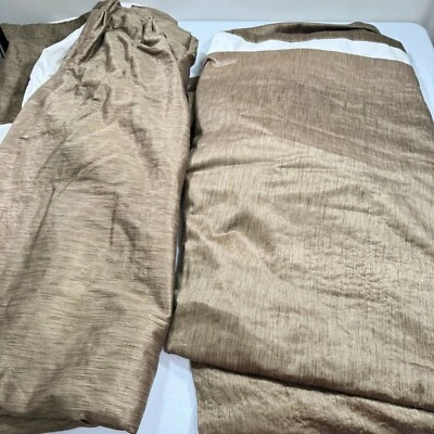 pinch pleat custom drapes curtain panel pair brown 38x91 traditional classic - Image 1 of 4