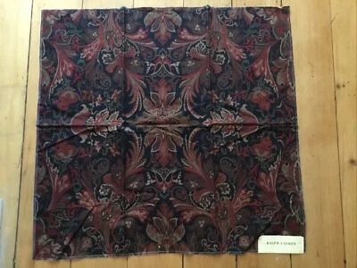 RALPH LAUREN 26" X 24" TELA REMANENTE "Nuevo Lakota Paisley Carbón" Perú # 82 Foto 1 de 4