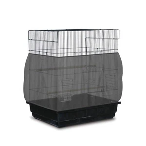 Bird Cage Seed Catcher Guard Net Cover Mesh Net Cover Parrot 55" to 100" - Black - Picture 1 of 6