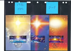 1992 MISSION/PLANET EARTH carte massime - FDC - tutti e tre gli uffici - UNPA fresche - Foto 1 di 1