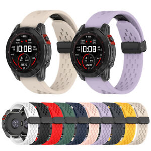 For Garmin Fenix 3/7X/6X/5X Pro 26MM Quick Release Magnetic Silicone Strap Band
