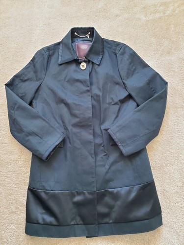 COACH trench donna taglia 12 nero impermeabile elegante pavone