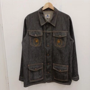 A Bathing Ape Bape Coverall Jacket Denim Chore Size M Used Auth Excellent+ JAPAN - Picture 1 of 4